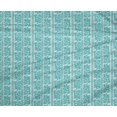 thumbnail image 4 of oneOone Polyester Lycra Turquoise Blue Fabric Leaves & Floral Block Craft Projects Decor Fabric Printed By The Yard 56 Inch Wide, 4 of 4