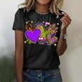 thumbnail image 2 of PMUYBHF Chemises Décontractées pour Femmes Mardi Imprimé Col Rond Manches Courtes Tee Tops Tunique Blouse 3881 m, 2 of 5
