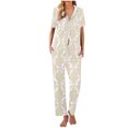 thumbnail image 1 of Sexy Pijama Conjunto para las Mujeres Impreso Bolsillo Pantalones de Manga Corta, Traje Suelto Casual para el Hogar Y el Salón, 1 of 1