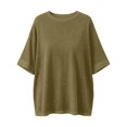 thumbnail image 5 of Womens Summer Shirts Plus Size Batwing Sleeve Versatile Neck Oversized Tshirts for Women Green XL, 5 of 7