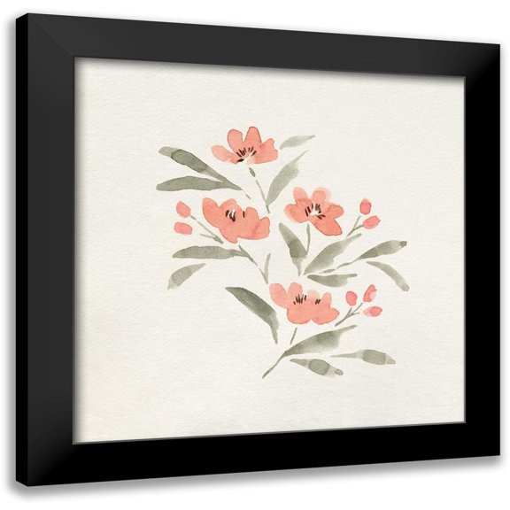 Caroline, Emma 12x12 Black Modern Framed Museum Art Print Titled - Sweet Florals II