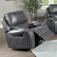 thumbnail image 3 of Steve Silver Keily Gray Faux Leather Manual Swivel Glider Recliner Chair, 3 of 12