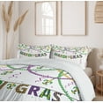 thumbnail image 6 of Ambesonne Mardi Gras Duvet Cover Set, Fleur De Lis Beads, Queen, Purple Green Yellow, 6 of 6