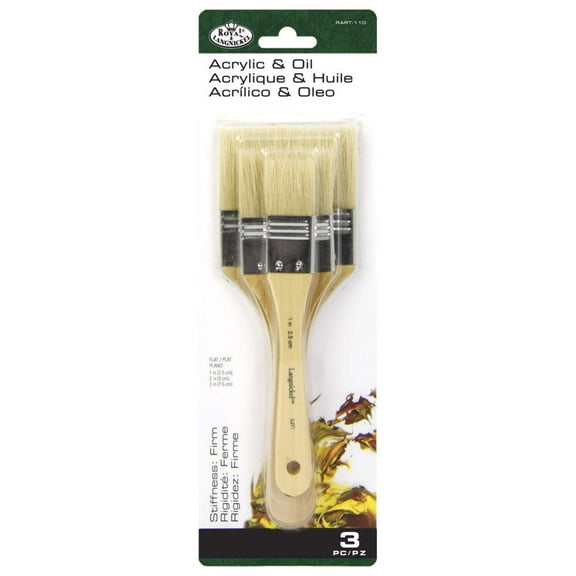 RART-110 | 3pc White Bristle Large Area Flat Brush Set