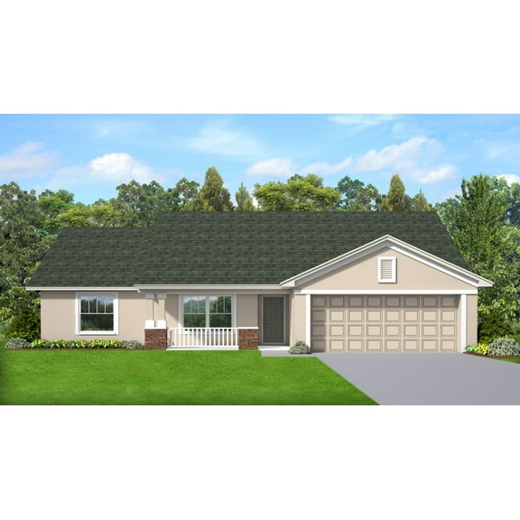 556-14814: Colonial Traditional 3 Bed, 2 Bath Luxury Home Plan, 1481 Sq Ft: Full Blueprints with License to Build by Home Plan Marketplace - Lesuto