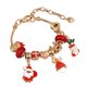 thumbnail image 1 of Pulsera navideña para mujer, pulsera colgante con dije de cuentas navideñas, pulsera de cadena de serpiente, regalo de joyería navideña, 21 cm, 1 of 7