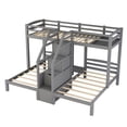 thumbnail image 5 of Bellemave Twin Triple Bunk Bed with Storage Stairs, Wood Twin over Twin over Twin Three Beds Bunk Bed (Gray), 5 of 10