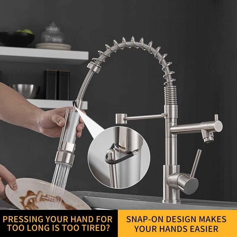 American Standard Colony Pro Single-Handle Pull-Down Sprayer Kitchen Faucet In Stainless Steel 7074300 075 American Standard Colony Pro Single-Handle Pull-Down Sprayer Kitchen Faucet In Stainless Steel 7074300 075