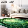 thumbnail image 2 of ODIKA 4' x 6' Machine Washable Non-Slip Area Rug, Contemporary Leaf High Traffic Rug, Green, 69611, 2 of 7