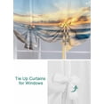 thumbnail image 3 of Beach Ocean Tie Up Curtains for Windows 63 Inch Length Balloon Curtains Kitchen Adjustable Balloon Window Shade Sunset Sea Waves Spray Sky Nature Landscape Tie Up Bathroom Curtain Window 42"x63", 3 of 6