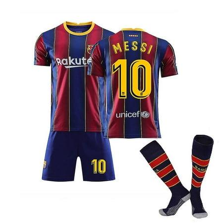 Kids Boys Messi Football Kits Soccer Jersey Training T-shirt Suit 21/2