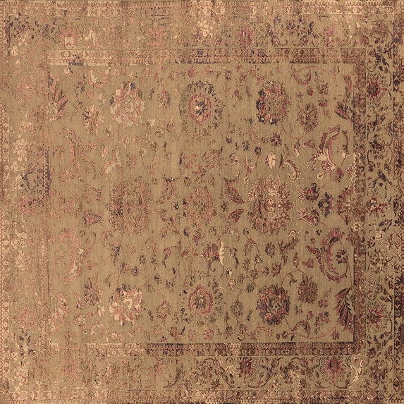 Ahgly Company Indoor Square Oriental Brown Industrial Area Rugs, 3' Square