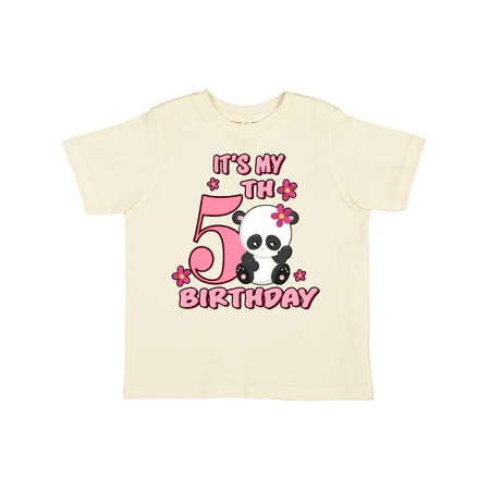

Inktastic It s My Fifth Birthday with Panda Bear Gift Toddler Toddler Girl T-Shirt