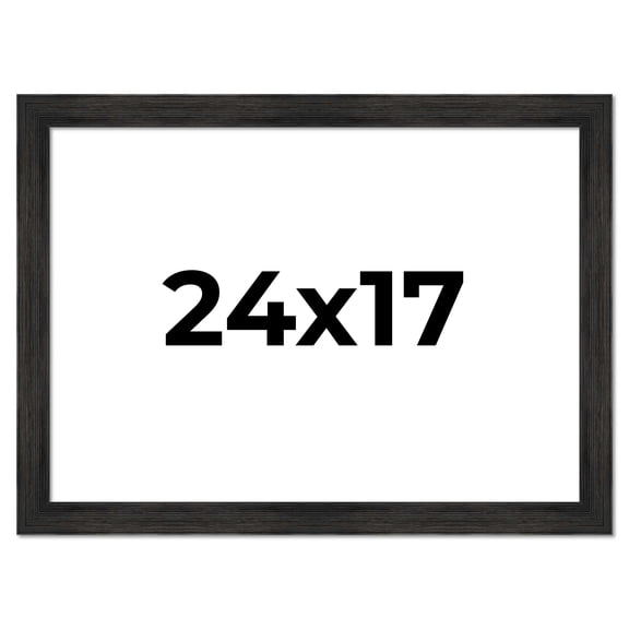 24x17 Distressed/Aged Black Complete Wood Picture Frame with UV Acrylic, Foam Board Backing, & Hardware