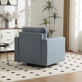 thumbnail image 3 of Leumius Swivel Armchair with Hidden Storage,33.6''W Upholstered 360° Accent Chairs with Pillow,Square Club Chair Single Sofa for Living Room,Blue, 3 of 14