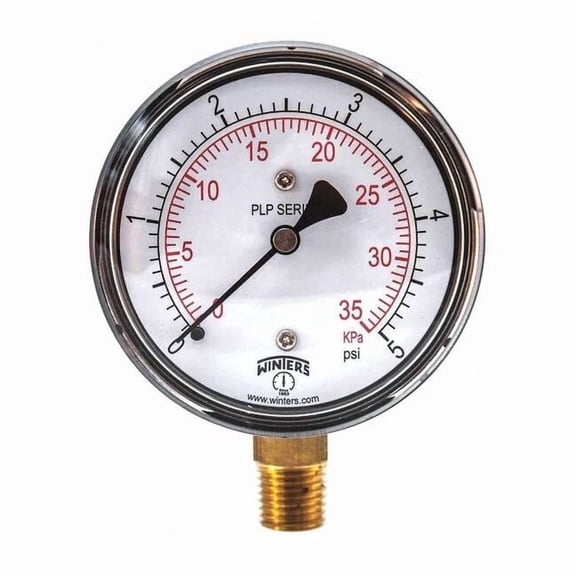 Winters Low Pressure Gauge,Bottom,0 to 5 psi PLP305