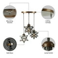 thumbnail image 6 of Moravian Star Pendant Light, 3-Light Vintage Glass Chandelier Clear Glass Star Ceiling Hanging Lighting Fixture Adjustable Height for Kitchen Island Living Room Bedroom (Brown), 6 of 9
