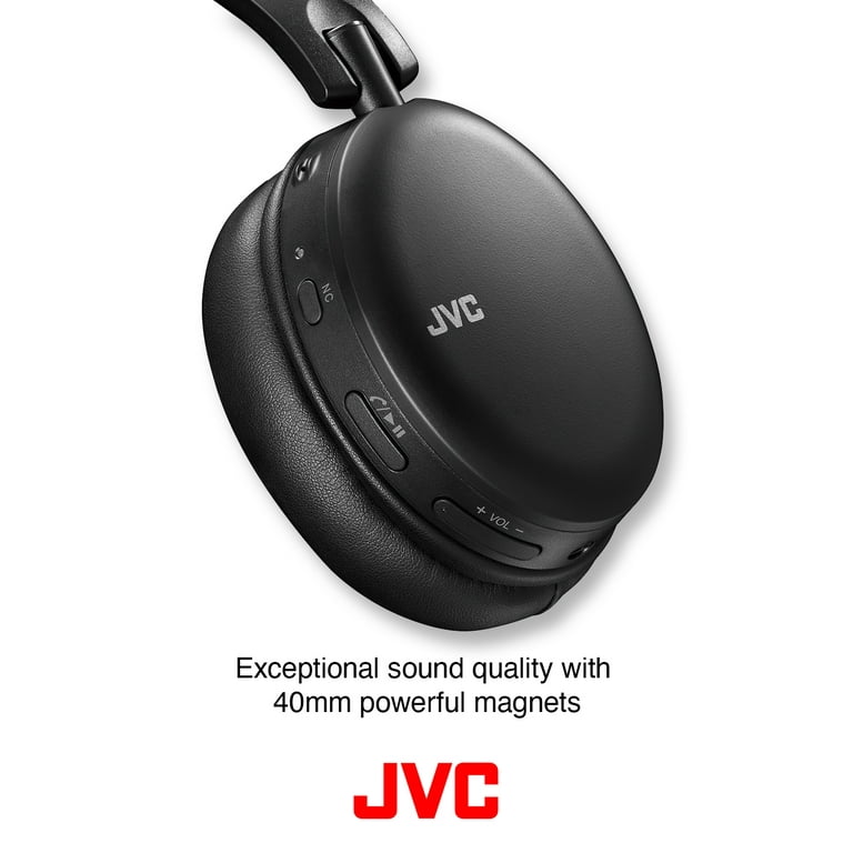 JVC Wireless Noise Canceling Over Ear Headphones, Bluetooth, Instant paring  with NFC Technology, 20 hr battery - HAS91BNB, Black, One Size