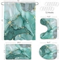 thumbnail image 6 of 4 Pcs Blue Marble Shower Curtain Set with Non-Slip Rugs, Toilet Lid Cover and Bath Mat, Abstract Modern Art Bathroom Decor Set with Shower Curtain and Rugs and Accessories, 6 of 6
