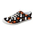 thumbnail image 2 of Willtoo Women's Halloween Ghost Pumpkin Print Canvas Sneakers, Lace Up Low Top Casual Shoes, Lightweight Non-Slip Flat Sole Holiday Walking Shoes, 2 of 5