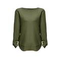thumbnail image 4 of Holzkary Women's Crew Neck Long Sleeve Shirts Waffle Knit Loose Tops Basic Tees 2025 Casual Comfy Fall Outfits Clothes Side Split Basic Loose Tops 2025 Crew Neck Tops A Little Run Big Green Xxl, 4 of 8
