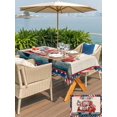 thumbnail image 5 of Outdoor Tablecloth with Umbrella Hole for Patio/Picnic/Party/Camping, Independence Day Waterproof Table Cloth Rectangle Table Cover Washable, American Flag Gnomes Truck Balloons Vintage (60"x 102"), 5 of 9