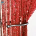 thumbnail image 2 of Deago Door String Curtain Flat Silver Ribbon Thread Fringe Window Panel Room Divider Strip Tassel for Wedding Cafe Home Décor (39"x78"), 2 of 9