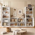 thumbnail image 5 of RichYa Kitchen Pantry Storage Cabinets,94.4''W Modular Furniture Cabinets with Hutch,Sideboard Buffet Cabinet with Doors and Shelves for Dining Room,Living Room,White, 5 of 10