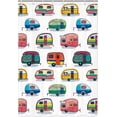 thumbnail image 2 of RV Shower Curtain for Camper Trailer Camping Bathroom, Retro RV Fun Camping, Happy Camper Stall Shower Curtain Set with 12 Hooks, 69X75in, 2 of 5