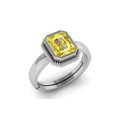 thumbnail image 2 of Bague Réglable en Argent Non Chauffée Certifiée Qualité A+ Saphir Jaune Naturel pour Femmes et Hommes, 2 of 3