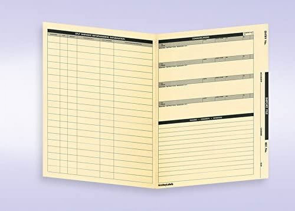 Import File Folders, Manila, 9 X 11 with preprinted info. 500 Per Case