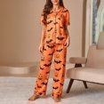thumbnail image 2 of Halloween Pajamas Halloween Printed Short Sleeve Long Pants Pajamas for Women Set, 2 of 2