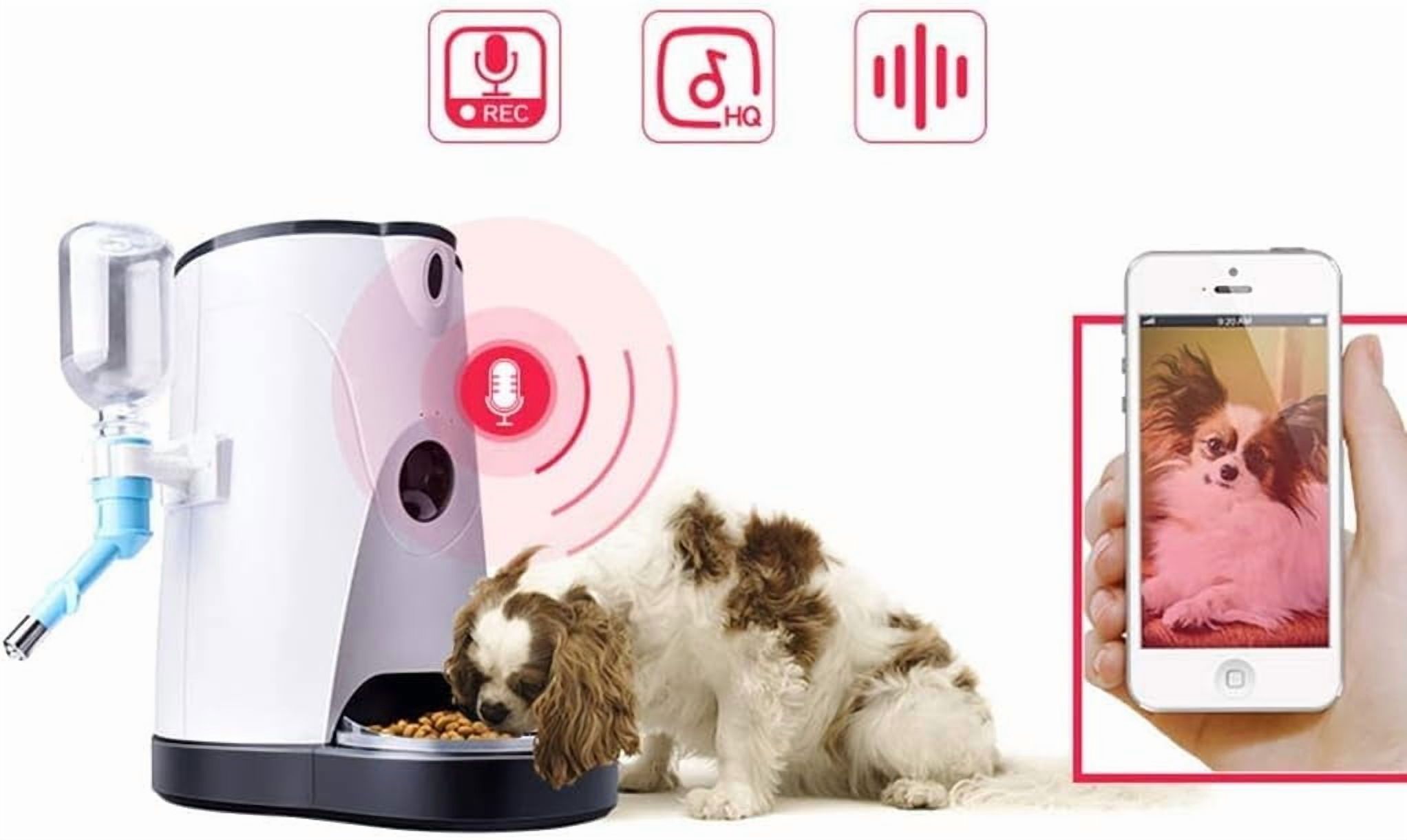 RKXQT 4L Automatic Pet Feeder Food/Water Dispenser for Cat Dog with Voice Interaction Intelligent Monitoring Automatic Pet Feeding Machine Cat Puppy Dog Timed Feeding Device Pet Cat Supplies