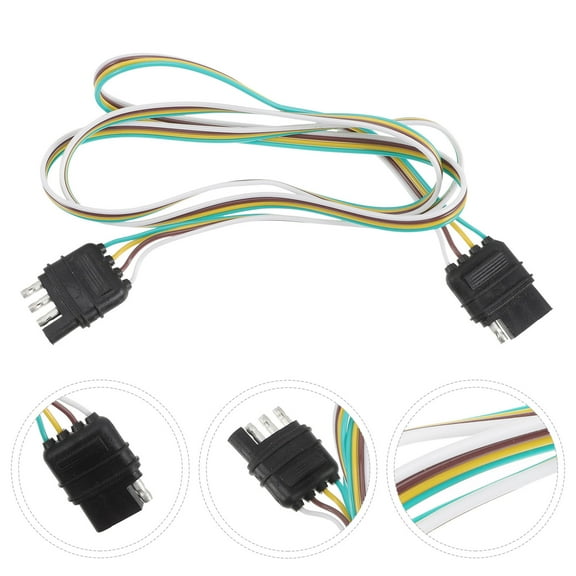 Worgeous Trailer Light Wiring Harness Kit 4 Pin Trailer Connector Flat Wire Extension Connector