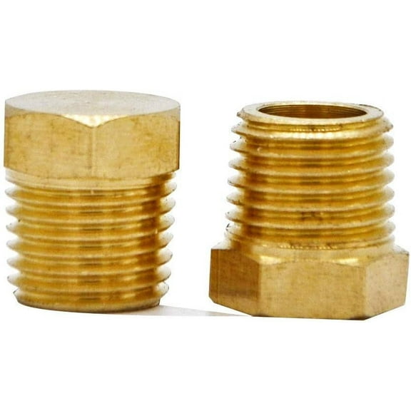 YOUHO 3/4" NPT Male Pipe Plug Outer Hex Head Plug Brass Pipe Fitting (Pack of 2)