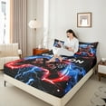 thumbnail image 4 of Castle Fairy Lightning Gamer 4-Piece Full Size Sheets for Boys Girls Women Men,Abstract Gamepads Bed Sheets,Video Game Lightweight Sheet Sets,Breathable Home Decor, 4 of 7