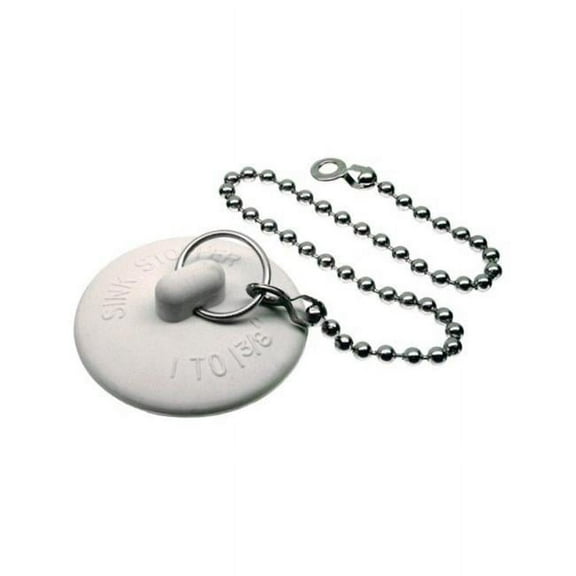 9D00080784 1.37 in. Universal Sink Stopper  White