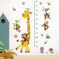 thumbnail image 1 of Adhesivos de pared con dibujos animados de jirafa y mono, tabla de alturas, jungla, 1 of 4