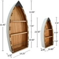 thumbnail image 2 of 2set Wooden Boat Decor Hanging Wood Boat Decoration for Wall, Rustic Nautical Standing Boat Shelf Decor Beach Theme Display Boat with Shelves for Bathroom Bedroom Lake House Decoration (with 3 Tiers), 2 of 9