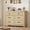 Natural Brown, variant on Tzou Rustic Wide 6 Drawer Dresser for Bedroom, Farmhouse Wooden Chest of Drawers, Freestanding Storage Cabinet for Closet, Nursery, or Living Room, Bedroom Furniture Set