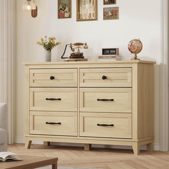 Panapinka 47" Wide Dresser for Bedroom, Freestanding Wooden Drawer Dresser with Storage, Closet Chest and Organizer Cabinet for Living Room, Bedroom, Hallway or Entryway