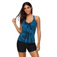 thumbnail image 3 of POGLIP Women's Vintage Floral Print Racerback Tankini Top, 3 of 6