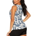 thumbnail image 3 of Balery Vintage Floral 1 Camiseta sin mangas estampada ligera para mujer, tops de entrenamiento sin mangas, camisetas de yoga transpirables de secado rápido.-Large, 3 of 7