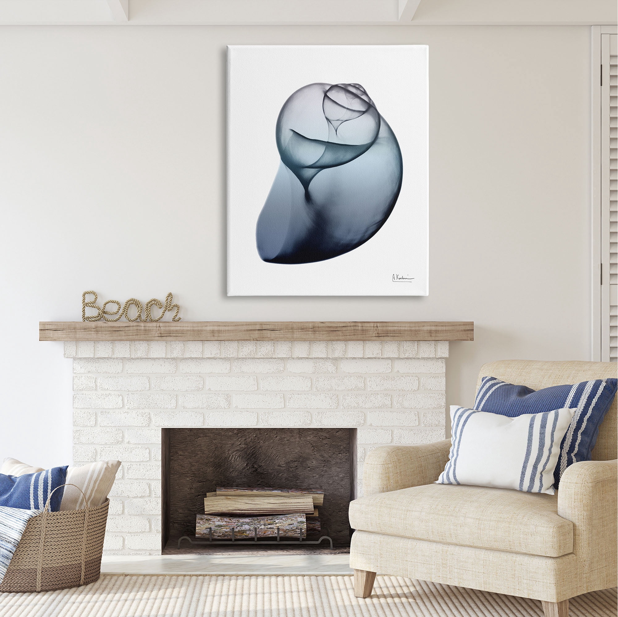 Stupell Industries Contemporary Snail Shell Abstract Photography Gallery Wrapped Canvas Print Wall Art, 36 x 48