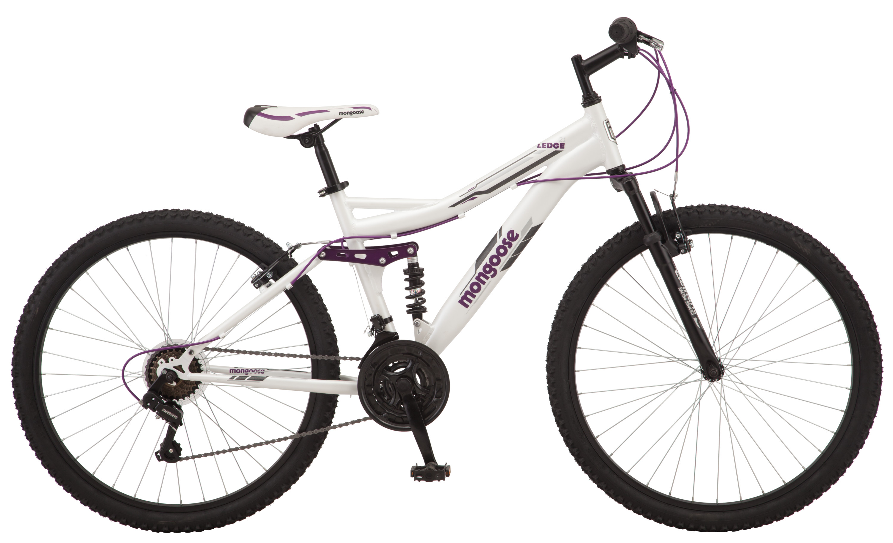 Mongoose Ledge 2.1 Mountain Bike, 26-inch wheels, 21 speeds, womens frame, white - image 3 of 7
