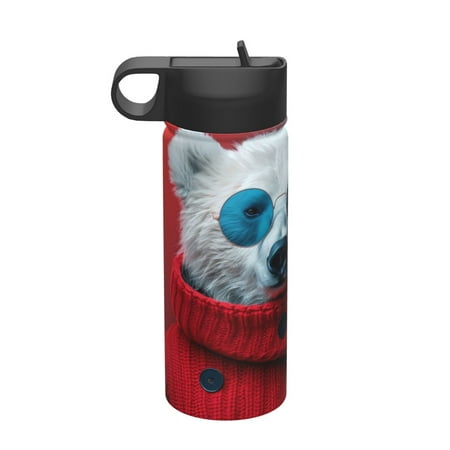 

Tideii Stylish Polar Bear Sunglasses for 18OZ Insulated Space Bottle Stainless Steel Water Cup with Straw Suitable for Outdoor Sports Unisex