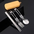 thumbnail image 1 of Camping Utensil Set Folding Picnic Cutlery Utensil Spoon Chopsticks Fork Set, 1 of 3
