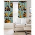 thumbnail image 2 of Construction Truck Blackout Curtains for Bedroom/Living Room, Thermal Insulated Kitchen Curtains, Cartoon Grips and Bulldozers Green Grommet Darkening Window Treatment Drapes 52"x84"x2, 2 of 8