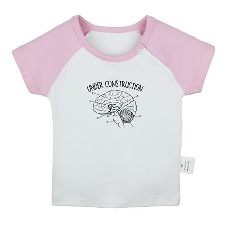

Under Construction Funny T shirt For Baby Newborn Babies T-shirts Infant Tops 0-24M Kids Graphic Tees Clothing (Short Pink Raglan T-shirt 6-12 Months)
