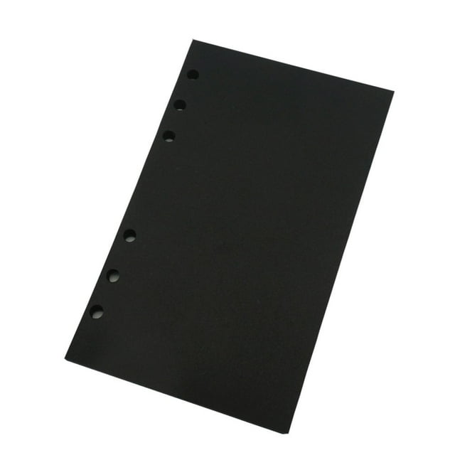 A6 Planner Refill, Refillable Notebook Paper, 6 Ring Binder Refill, for compatible with Filofax, Black Paper, All Blank, 2 Pages per Sheets, 40 Sheets in Total A6 3.74'' x 6.69''